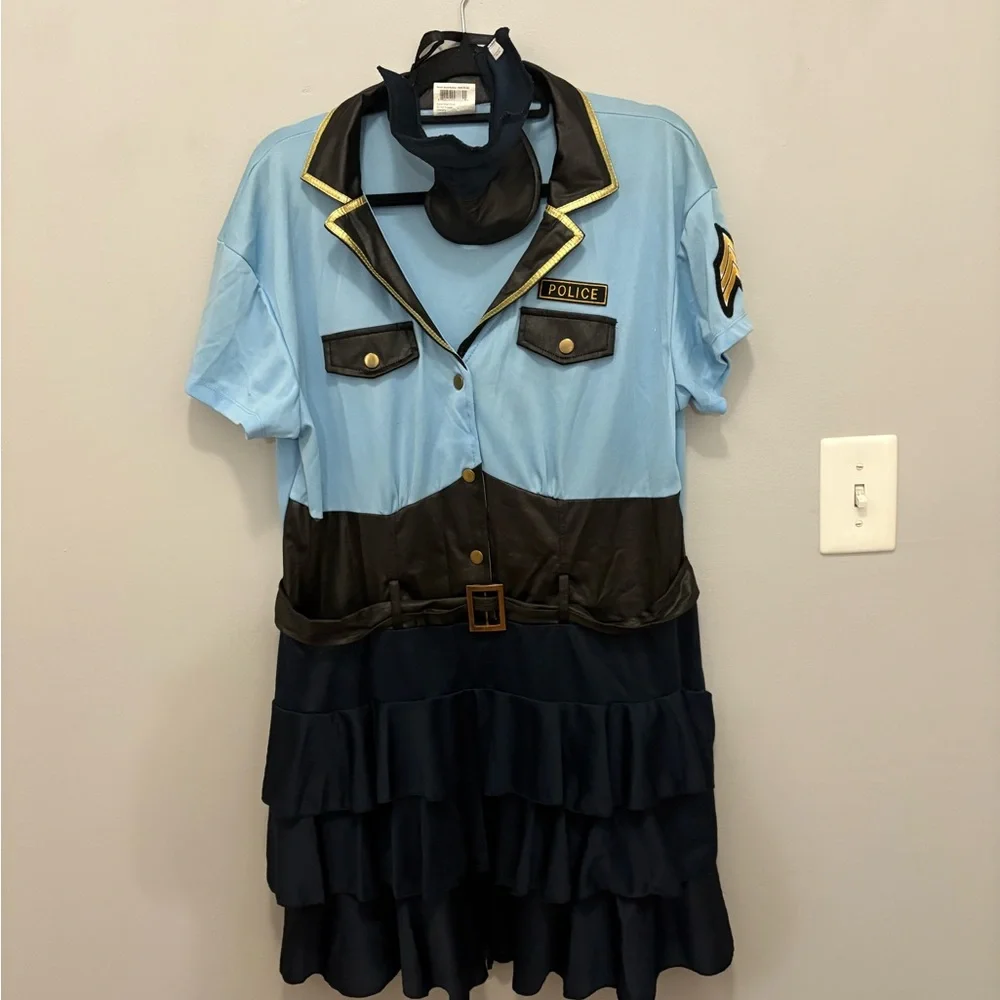Women’s Halloween Police Officer Costume - Blue and Black